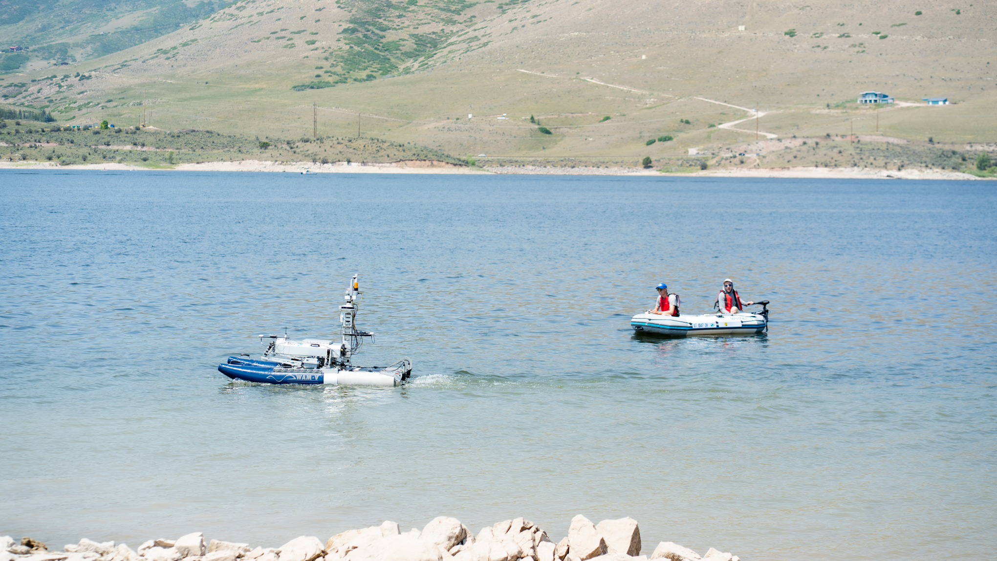 WamV robot on the water
